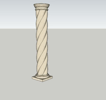 螺旋柱身石柱SU模型下载_sketchup草图大师SKP模型