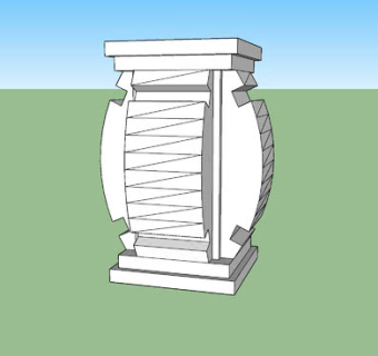 木制纹理柱子SU模型下载_sketchup草图大师SKP模型