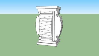 木制纹理柱子SU模型下载_sketchup草图大师SKP模型