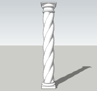 螺旋式石柱SU模型下载_sketchup草图大师SKP模型