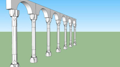 欧式罗马柱门SU模型下载_sketchup草图大师SKP模型