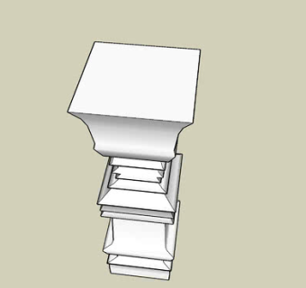 现代方形石柱SU模型下载_sketchup草图大师SKP模型