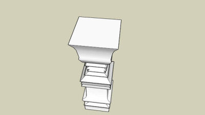 现代方形石柱SU模型下载_sketchup草图大师SKP模型