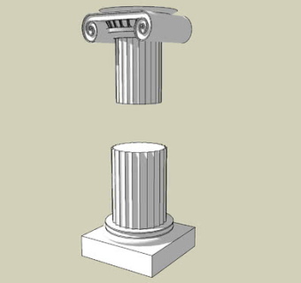 希腊爱奥尼克式柱子SU模型下载_sketchup草图大师SKP模型
