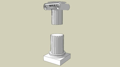 希腊爱奥尼克式柱子SU模型下载_sketchup草图大师SKP模型
