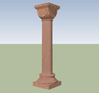 小罗马式石柱SU模型下载_sketchup草图大师SKP模型