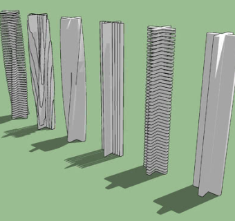 现代创意石柱SU模型下载_sketchup草图大师SKP模型