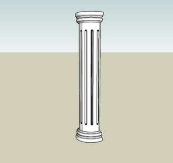 凹槽式半壁柱SU模型下载_sketchup草图大师SKP模型