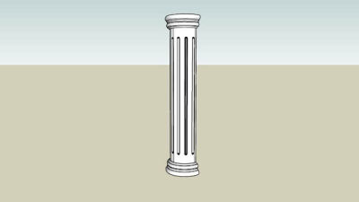 凹槽式半壁柱SU模型下载_sketchup草图大师SKP模型