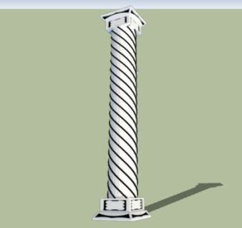 装饰螺旋柱SU模型下载_sketchup草图大师SKP模型