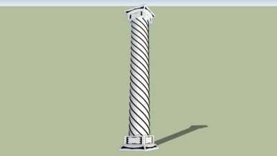 装饰螺旋柱SU模型下载_sketchup草图大师SKP模型