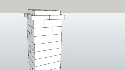 砖石方柱SU模型下载_sketchup草图大师SKP模型