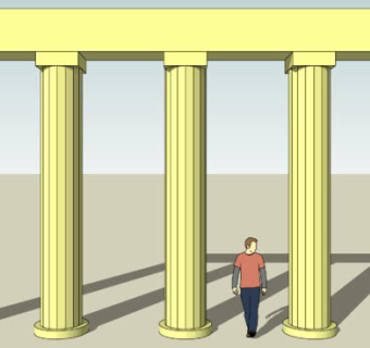 神庙门柱SU模型下载_sketchup草图大师SKP模型