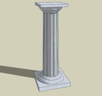 陶立克凹槽石柱SU模型下载_sketchup草图大师SKP模型