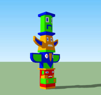 古世纪图腾柱SU模型下载_sketchup草图大师SKP模型