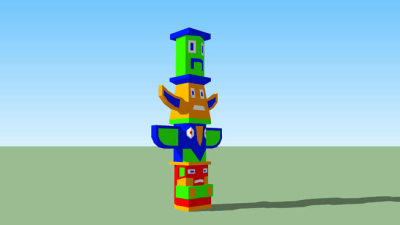 古世纪图腾柱SU模型下载_sketchup草图大师SKP模型