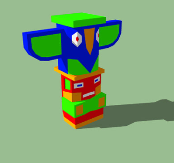 小型图腾柱SU模型下载_sketchup草图大师SKP模型