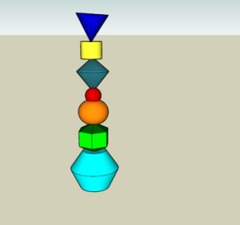 几何体图腾柱SU模型下载_sketchup草图大师SKP模型