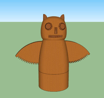 猫头鹰图腾柱SU模型下载_sketchup草图大师SKP模型