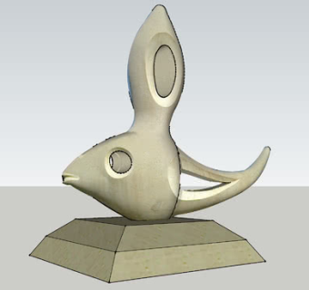 鱼的雕塑SU模型下载_sketchup草图大师SKP模型