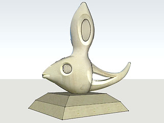 鱼的雕塑SU模型下载_sketchup草图大师SKP模型