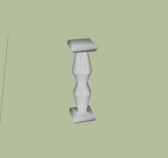 小型混凝土栏杆柱SU模型下载_sketchup草图大师SKP模型