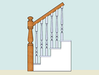 楼梯<em>护栏栏杆SU模型</em>下载_sketchup草图大师SKP模型