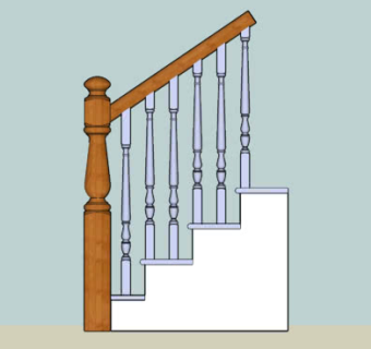 楼梯护栏栏杆SU模型下载_sketchup草图大师SKP模型