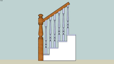 楼梯护栏栏杆SU模型下载_sketchup草图大师SKP模型