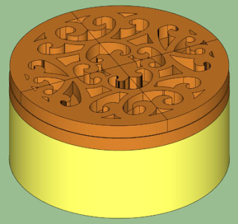 圆滚轴锯镂空纹箱SU模型下载_sketchup草图大师SKP模型