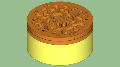 圆滚轴锯镂空纹箱SU模型下载_sketchup草图大师SKP模型