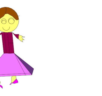 2D素描女娃娃玩具SU模型下载_sketchup草图大师SKP模型