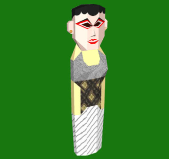 爪哇经典木娃娃SU模型下载_sketchup草图大师SKP模型