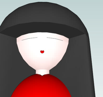 日本娃娃SU模型下载_sketchup草图大师SKP模型