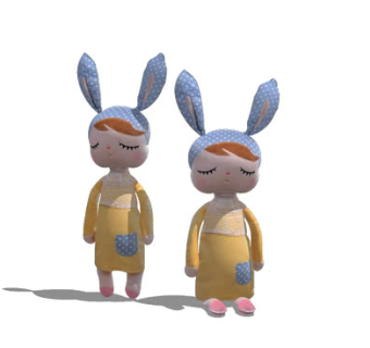 兔耳朵布偶娃娃SU模型下载_sketchup草图大师SKP模型