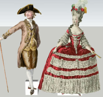 巴洛克风格贵族纸人偶装饰SU模型下载_sketchup草图大师SKP模型