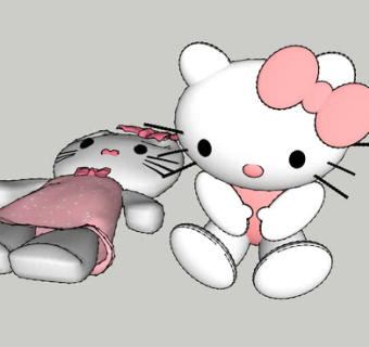 凯蒂猫布偶SU模型下载_sketchup草图大师SKP模型