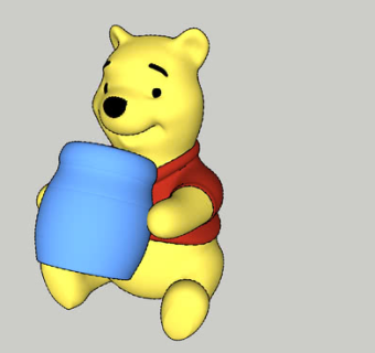 小熊维尼抱着蜂蜜坛SU模型下载_sketchup草图大师SKP模型
