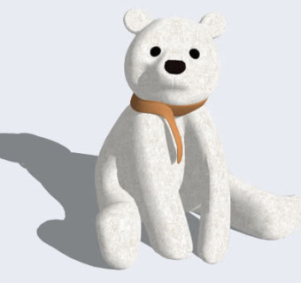 白熊布偶娃娃SU模型下载_sketchup草图大师SKP模型
