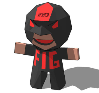 黑色人形玩具SU模型下载_sketchup草图大师SKP模型