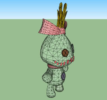 站立的布偶娃娃SU模型下载_sketchup草图大师SKP模型