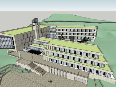 现代风格酒店建筑会所SU模型下载_sketchup草图大师SKP模型