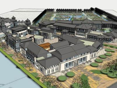 草原风民俗风情度假村建筑SU模型下载_sketchup草图大师SKP模型