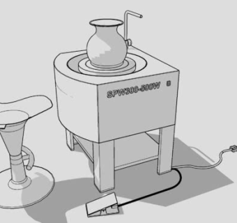 自制陶瓷轮SU模型下载_sketchup草图大师SKP模型