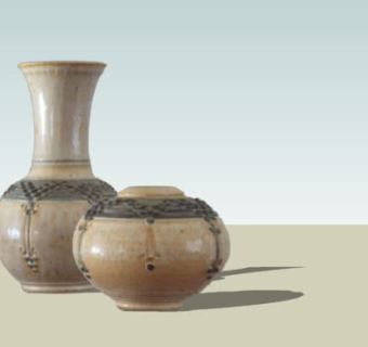 陶瓷花瓶和陶壶SU模型下载_sketchup草图大师SKP模型