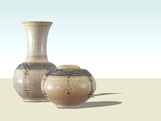 陶瓷花瓶和陶壶SU模型下载_sketchup草图大师SKP模型