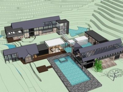 新中式风格民宿酒店SU模型下载_sketchup草图大师SKP模型