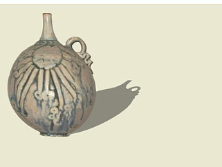 古董式陶瓷花瓶SU模型下载_sketchup草图大师SKP模型