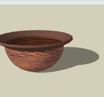 陶制瓷盆SU模型下载_sketchup草图大师SKP模型