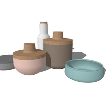 现代陶艺瓷器SU模型下载_sketchup草图大师SKP模型